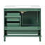Meuble-lavabo moderne 36 po avec cadre en pin massif, 1 porte à fermeture douce et 3 tiroirs, armoire de rangement moderne