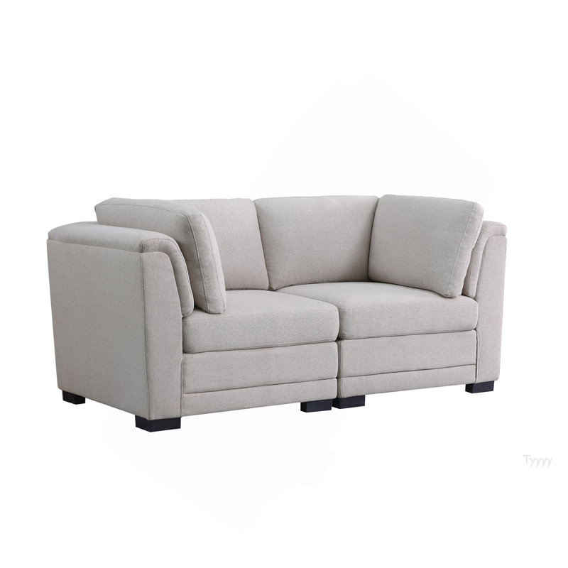 Causeuse en lin gris clair 70,5 po Kristin