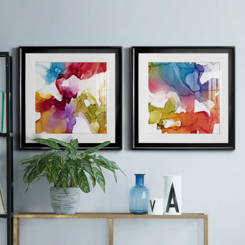 «Spectrum Colors I», ensemble de 2 impressions encadrées, Noir, H 17,5 po x l 35 po x P 1,5 po
