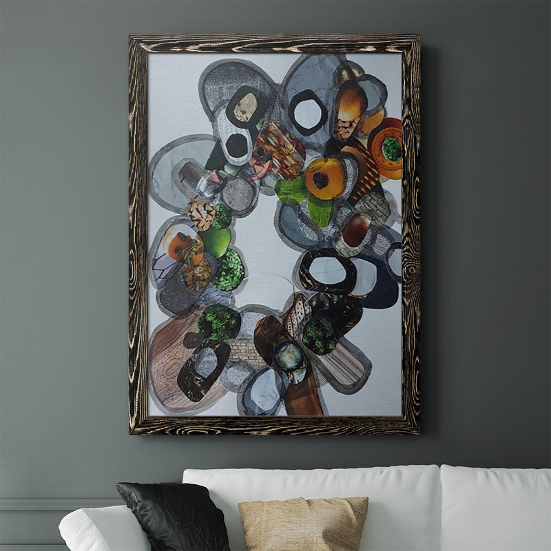 «Amelia Island Stones» par Coco Good, reproduction sur toile, H 37,5 po x l 27,5 po x P 1 po, Cadre noir