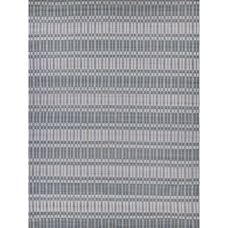 Provident Geometric Area Rug in Silver, Rectangle 6' x 9'