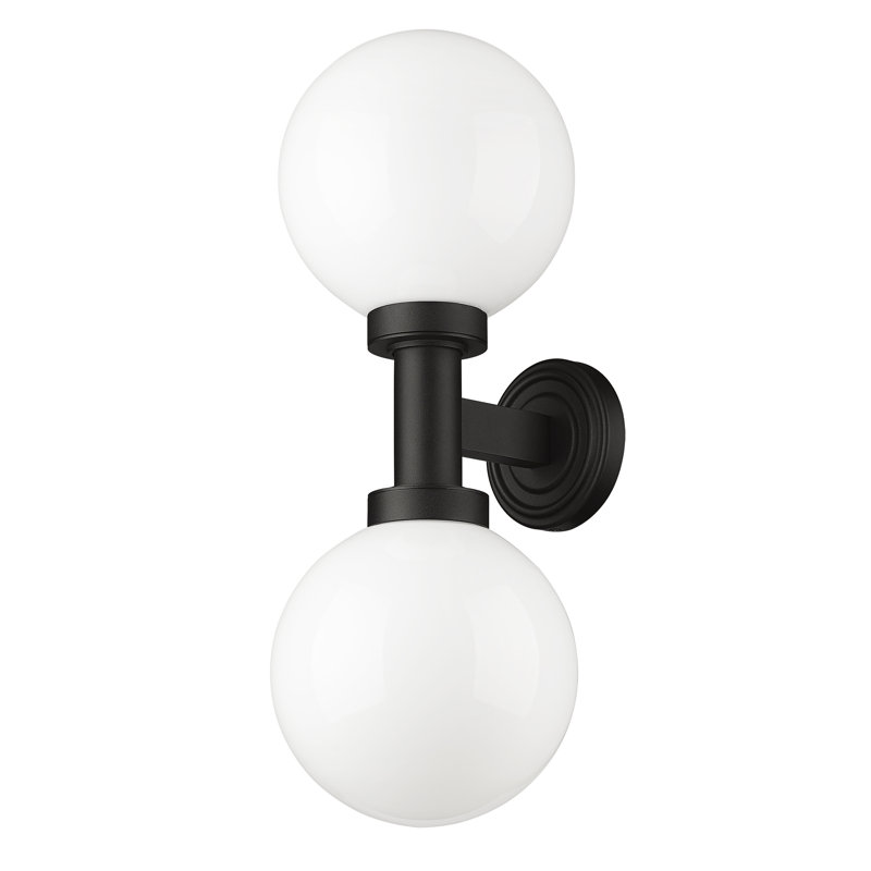 Burach Aluminium Wall Light, Frosted White, 21" H x 8" W x 9" D