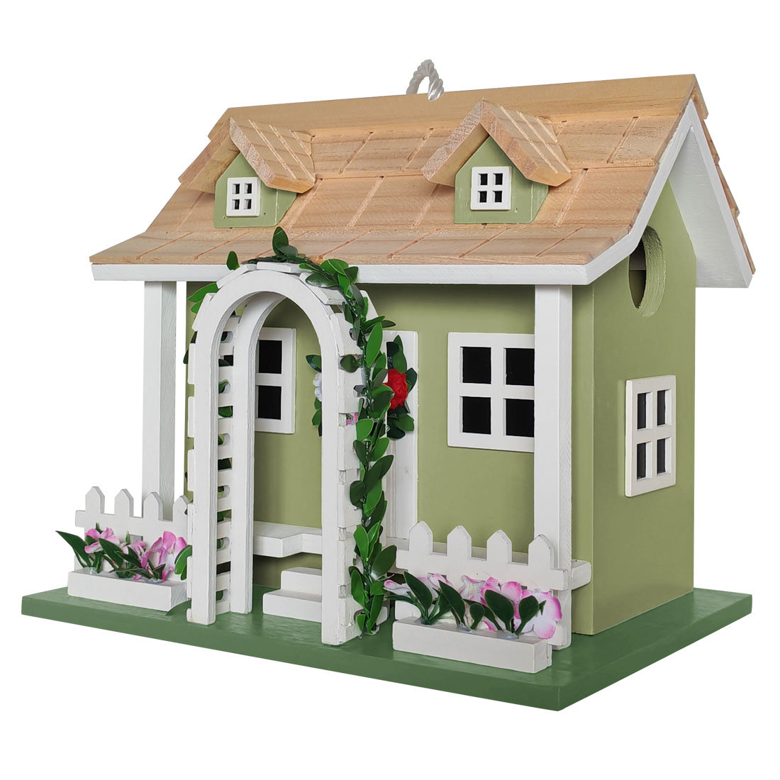 Hatchling Series Park Villa Cottage Birdhouse - Sage Green