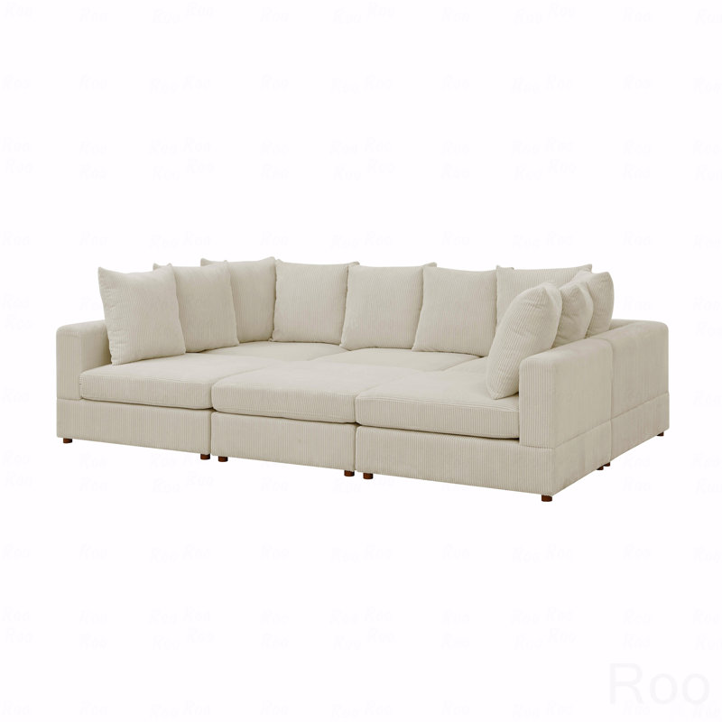 Canapé modulaire Basic, velours côtelé modulaire 6 pièces