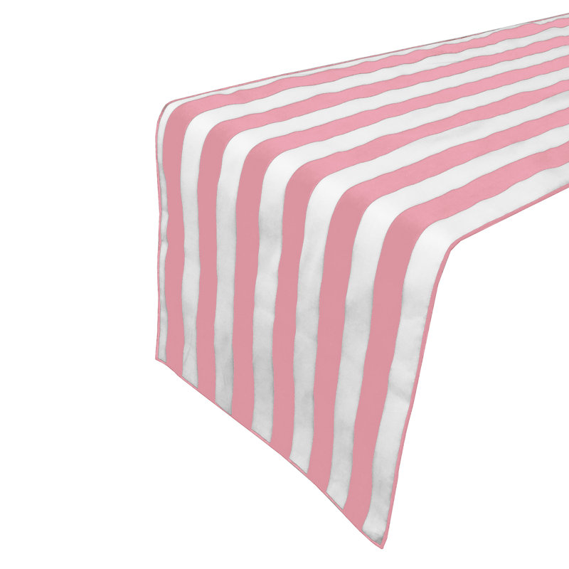 Stripes Print Table Runner, 120" Runner, Red, 12"
