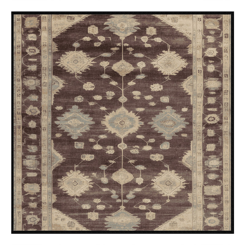 Machine Washable Overdyed Brown Area Rug, Square 8'