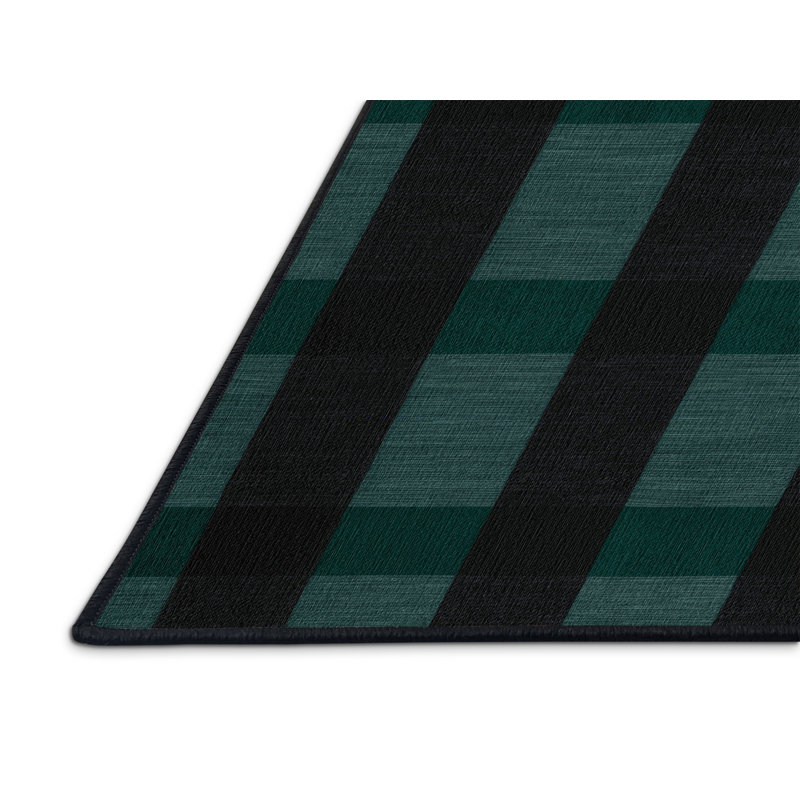 Tapis damier noir lavable à la machine