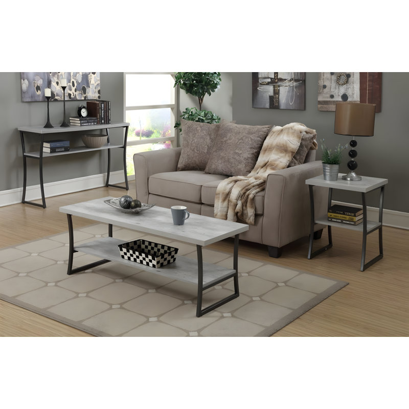 X-Calibur Console Table With Powder Coated Metal Frame And Melamine Veneer, Transitional Style Design
