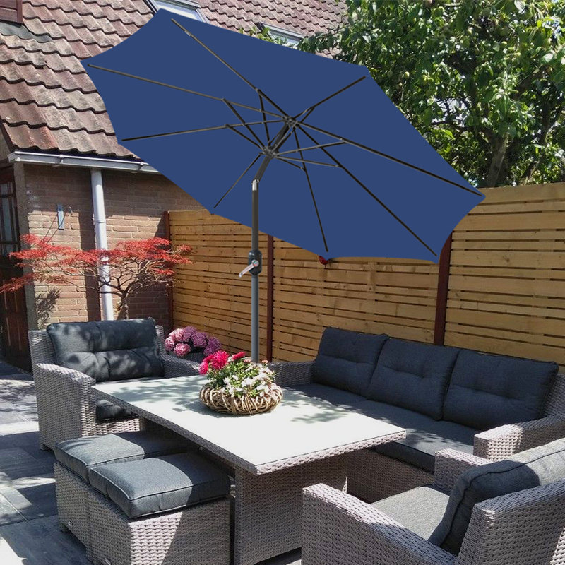 Angalina Traditional Parasol, Blue, 240cm H x 300cm W x 300cm D
