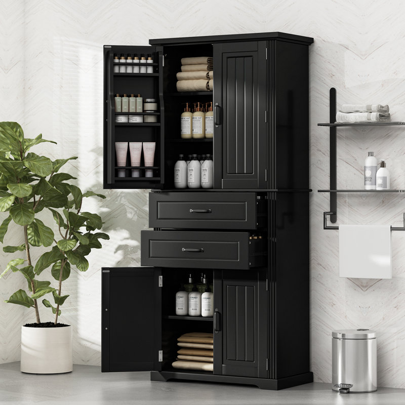 Armoire de rangement noire multifonctionnelle à 2 tiroirs | Idée de cadeau, Noir