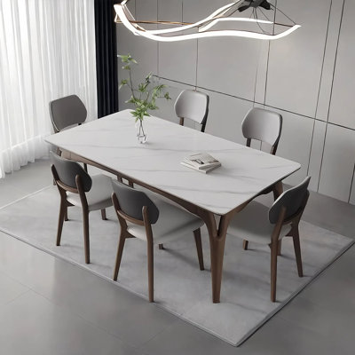 Nouvel ensemble de table à manger et de chaises à panneau de pierre artistique