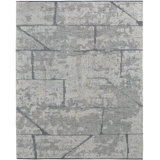 Alford Wool Abstract Area Rug in Gray