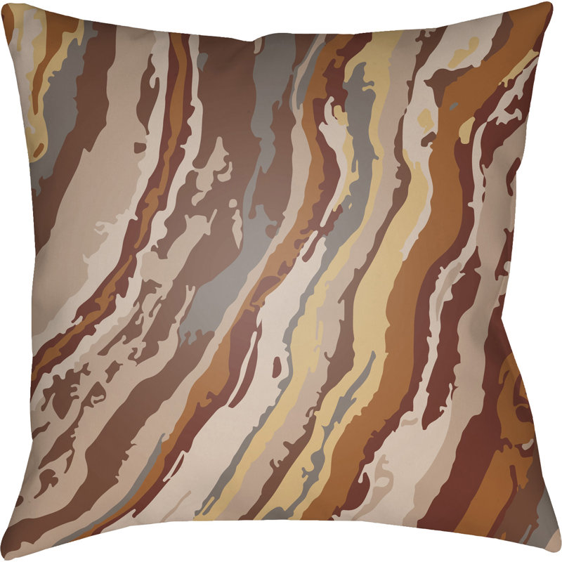 Textures Abstract Outdoor Reversible Throw Pillow, Dark Green, 22" H  x 22" W x 5" D