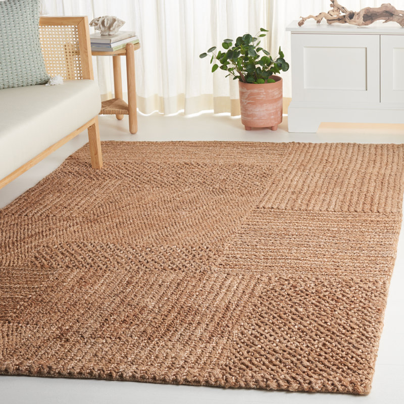 Abigayil Hand Woven Indian Hemp Cotton Rug in Natural, Rectangle 3' x 5'