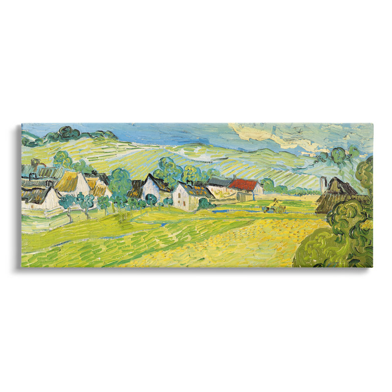 «Vue Ensoleille Van Gogh Classic» par Vincent Van Gogh - Peinture, H 17 po x l 40 po x P 1,5 po, Toile tendue