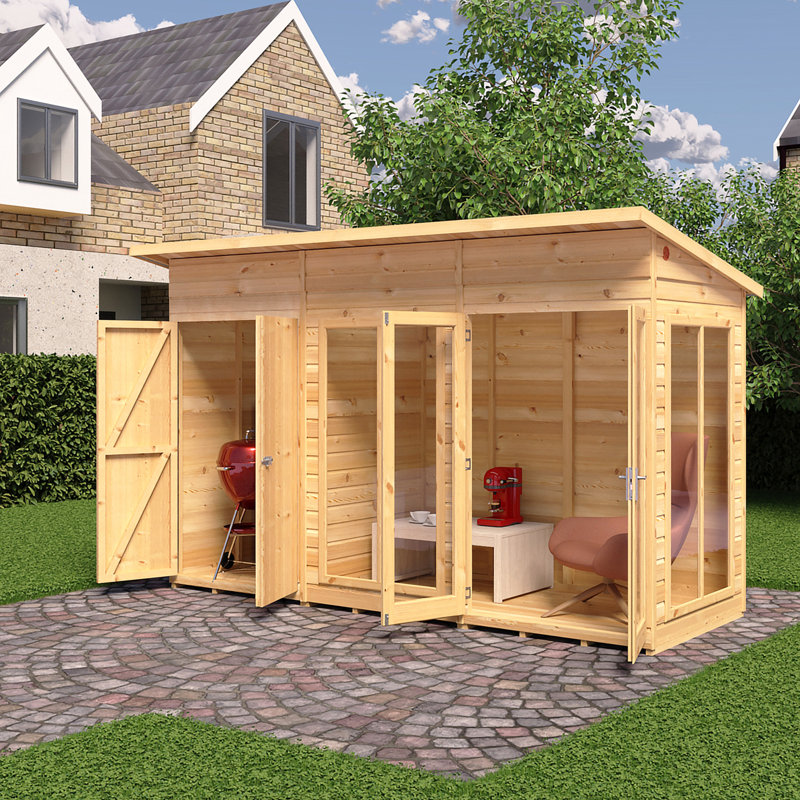 Lela 12 x 4 ft Summerhouse with Storage Shed