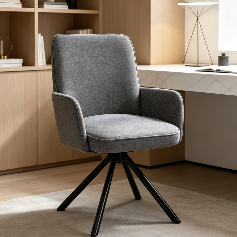 Upholstered Swivel Accent Chair, Grey