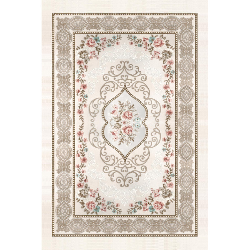 Stylish Woven Carpet (4 x 6 Feet), 100% Polyester, 0.3 in Pile Height | Antibacterial, Non-Slip PVC Dot Underside | Machine Washable, 3D Digital Printed Design | Perfect for Living Room, Bedroom & Office Decor