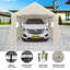 Abri d'auto, tente de garage portative 10 x 30 pour abri de rangement extérieur blanc avec fenêtre