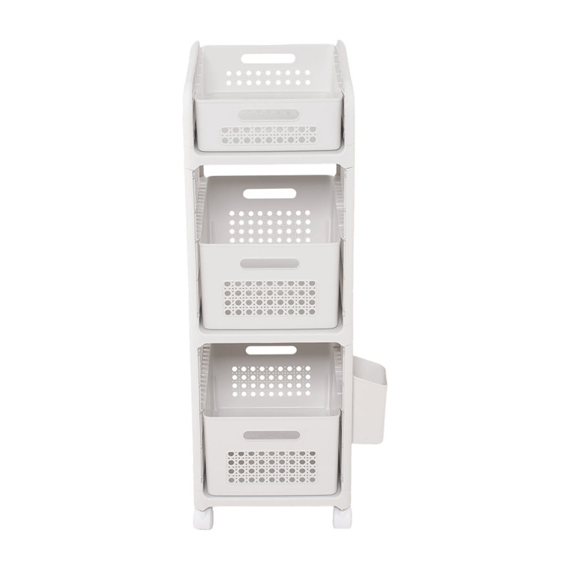 82 cm H x 28 cm W Utility Cart with Wheels, White