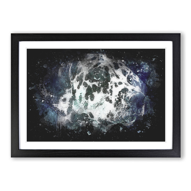 Dalmatian Dog in the Blue - Picture Frame Painting Print, 33cm H x 45cm W x 2cm D, Black Framed