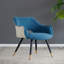 Ensemble de 2 fauteuils d'appoint en tissu bleu pour salon, 23 po x 23 po x 34 po