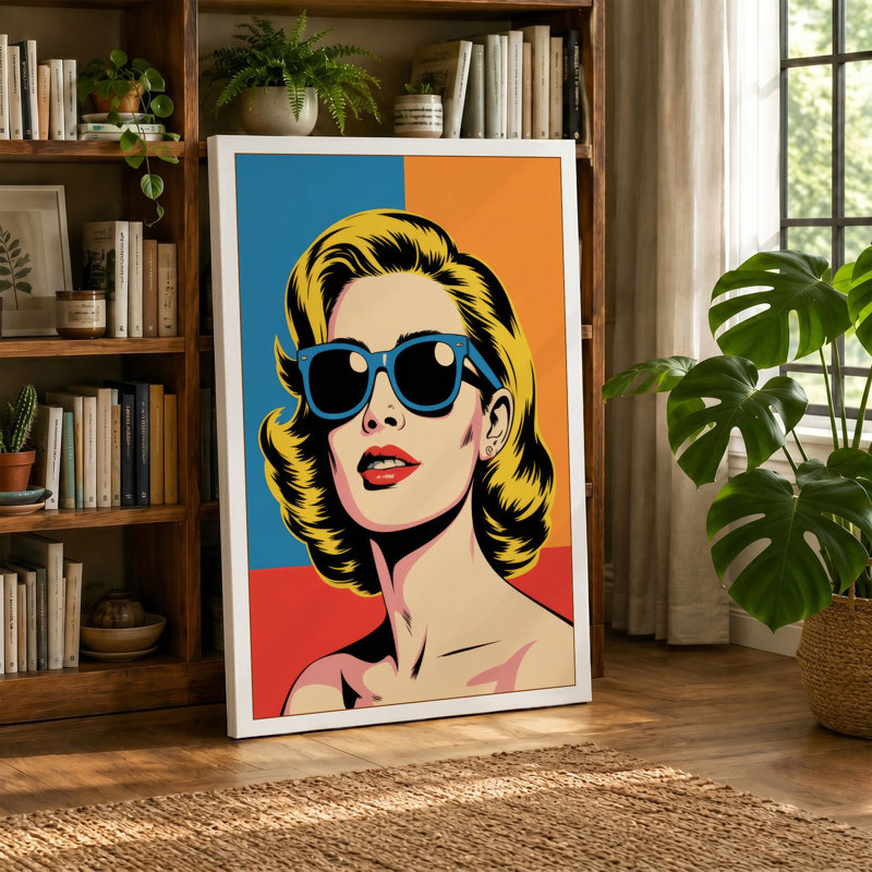 Sixties Cool Retro - Wrapped Canvas, 36x24 - 91.4 x 61.0 cm, Terracotta Border
