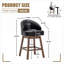 Chaise de bar rotative en similicuir à hauteur de comptoir et siège simple pour îlot de cuisine, style classique