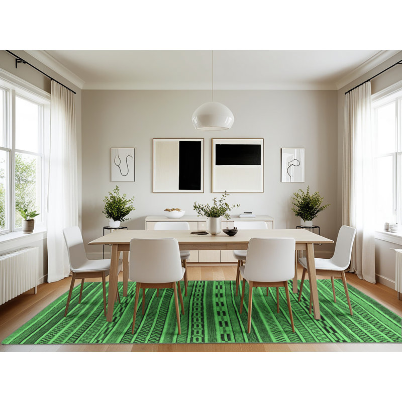 Washable Geometric Indoor Rug, Rectangle 7' x 10'