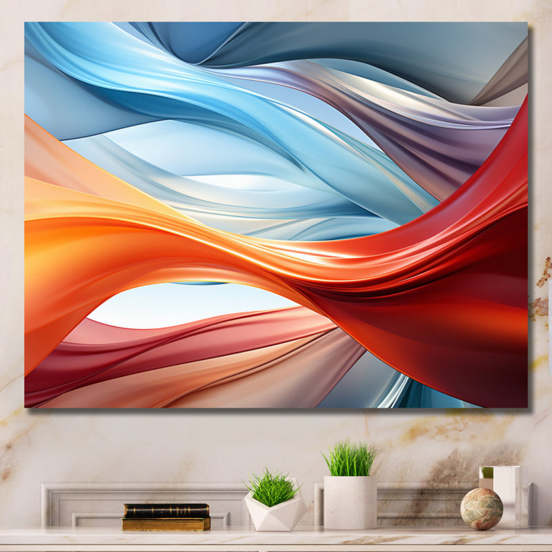 «Blue Yellow Brown Fractal Spiral», reproduction sur toile, Toile tendue, H 12 po x l 20 po x P 1 po