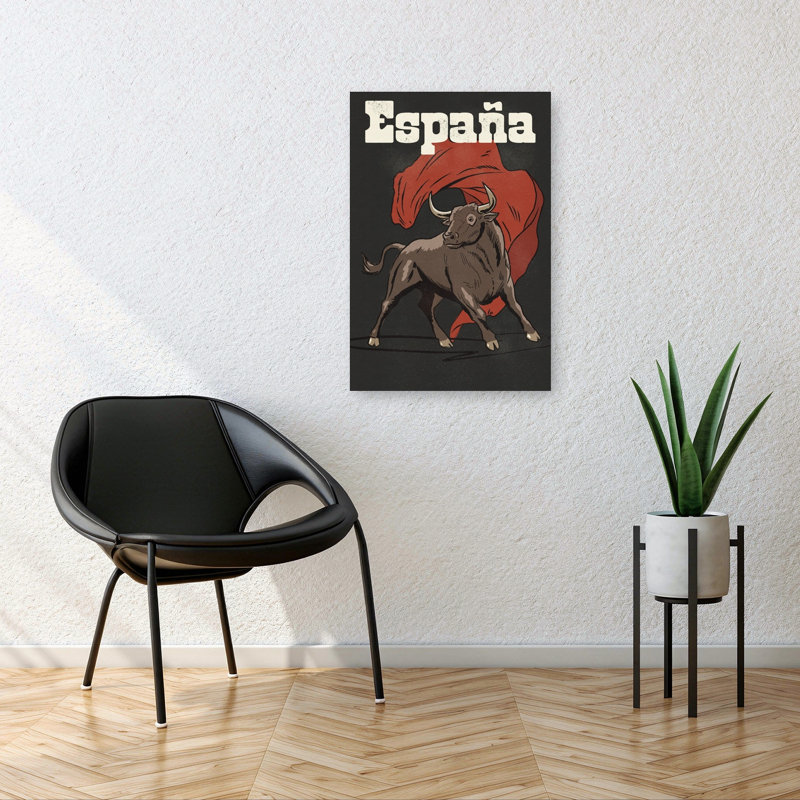 «Espaapa Bull and Cape», reproduction d'art traditionnelle rétro sur toile, 36" H x 24" W