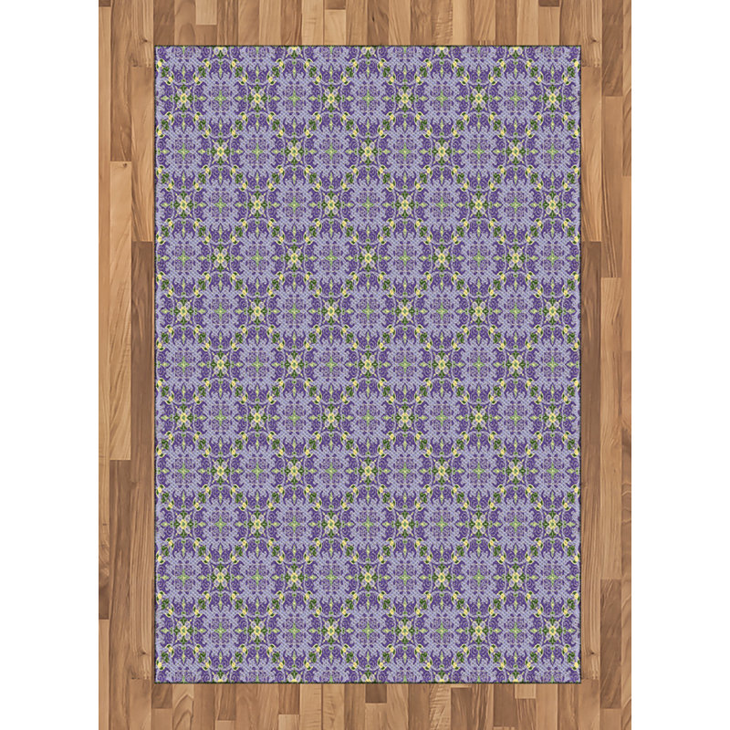Mandala High Density Long Fiber Poly Threads Decorative Area Rug Carpet, Rectangle 4' x 5'8"