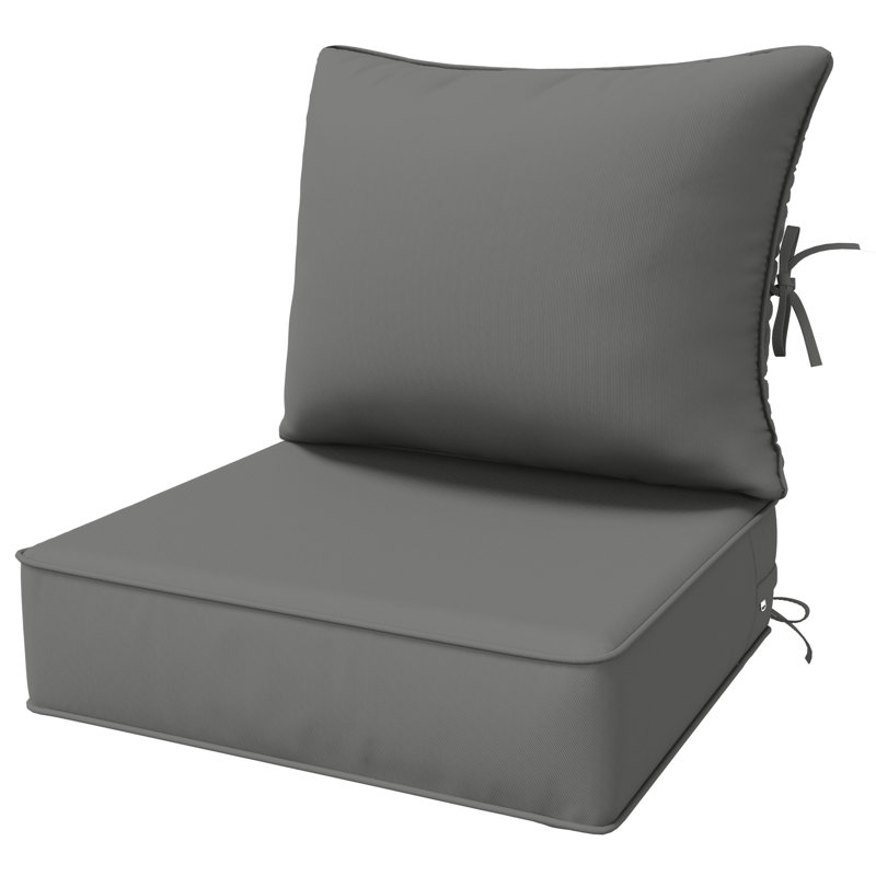 Ensemble de 6,5 po de coussins de remplacement pour l'extérieur, siège / dossier profond, Gris clair