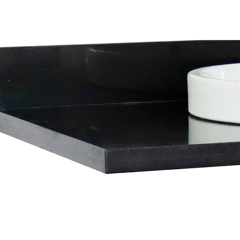 Plateau de meuble-lavabo simple 49 po avec lavabo, Noir galaxie