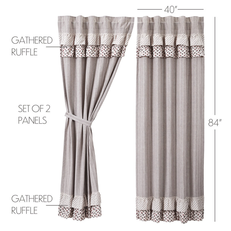Bahari 100% Cotton Room Darkening Curtain Panel Pair, 40" W x 84" L