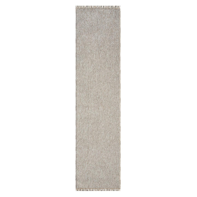 Textured Fringed Area Rug, Runner 2' x 8', Beige