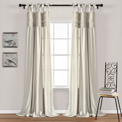 Lydia Ruffle Semi Sheer Curtain Pair