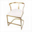 Fauteuil d'appoint, structure en fer doré chaud avec revêtement blanc, sièges supplémentaires compacts pour la chambre à coucher, la salle à manger et le bureau personnel