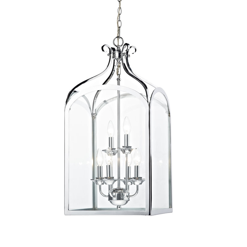 Parksley 6 - Light Polished Chrome Lantern Pendant