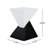 Modern Geometric MGO Side Table - Black & White Two Tone Indoor Outdoor End Table For Living Room, Patio, Garden, 18'' H X 12.5'' Base-2111437109