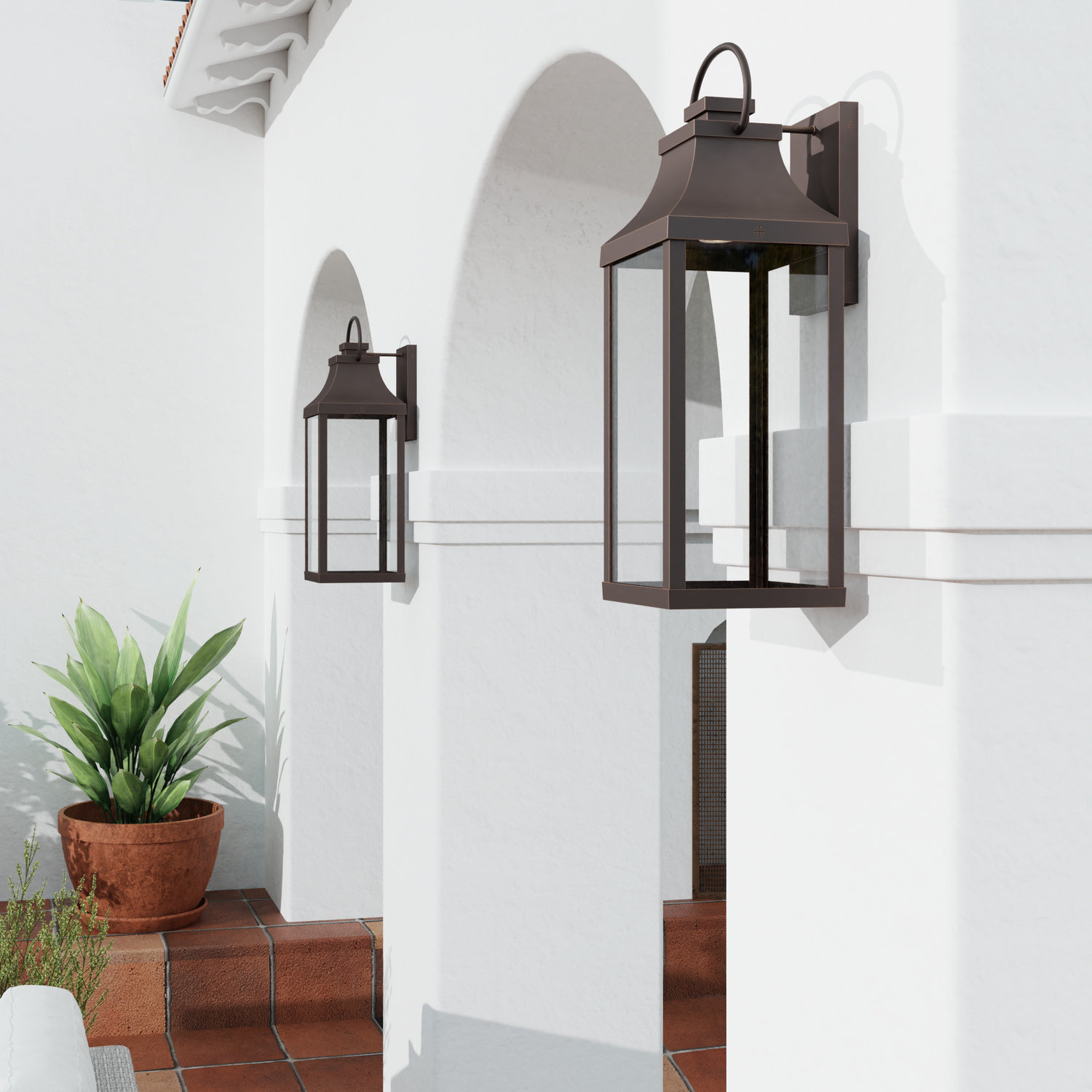 Single Light Outdoor Wall Light, Oiled Bronze