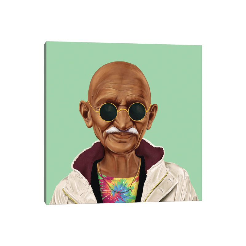 Mahatma Gandhi - Estampe numérique sur toile tendue avec châssis