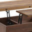 Ensemble de tables basses avec repose-pieds et banc de rangement en noyer-679709579