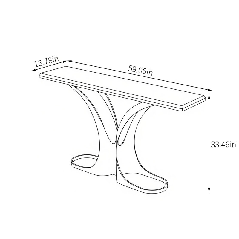 Console Modern Modern, 33.46" H x 59.06" W x 13.78" D, Blanc / Gris foncé