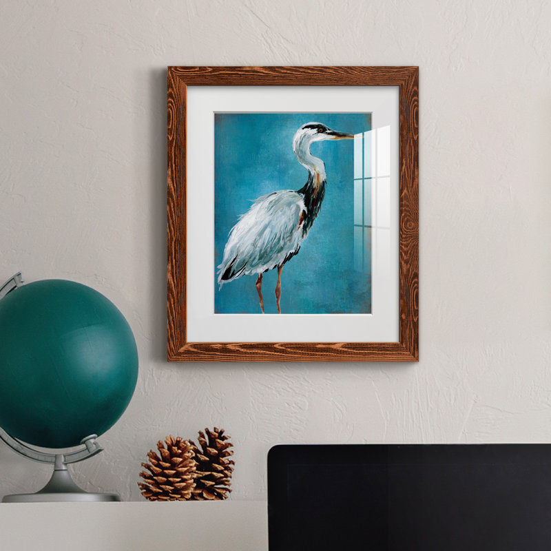Great Blue Heron I - peinture encadrée, H 24 po x l 18 po x P 1,5 po, Cadre en érable