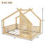 Lit de plancher en bois massif avec toit en forme de maison, aucun sommier nécessaire-1365663155-1365663156