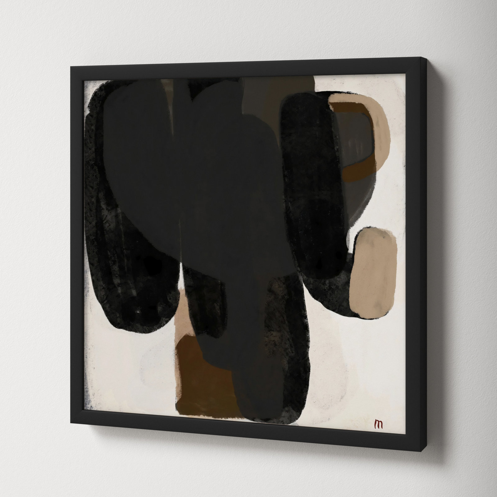 Abstract No. 2 Print, 16" H x 16" W x 1.25" D, Black