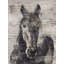 Cheval abstrait avec typographie - impression encadrée rustique-923558509