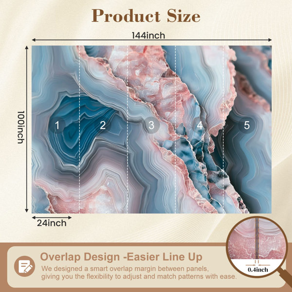 Red Barrel Studio Marble Peel and Stick Wallpaper Abstract Agate Stone ...