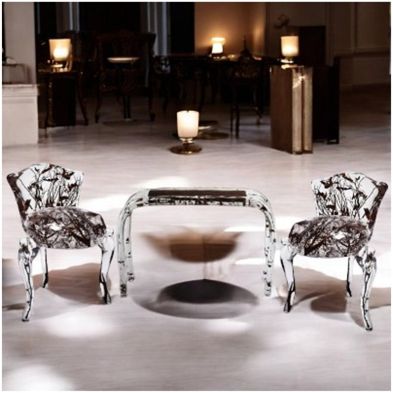 Crystal Wood Console Table